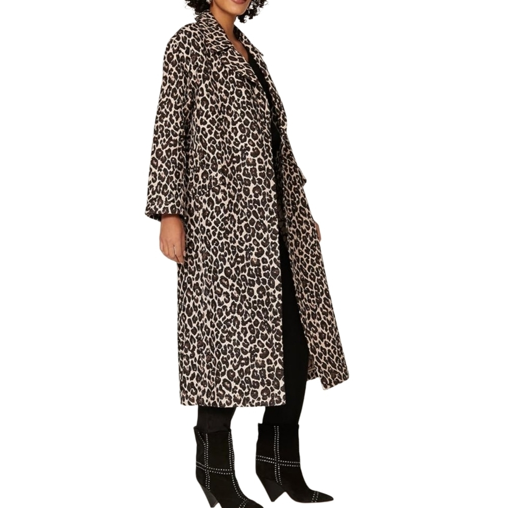 Victor Alfaro Leopard Jacquard Coat XS - Picture 12 of 15